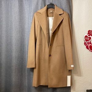 BNWT Womens Calvin Klein Wool Cashmere Blend Walking coat in camel size 2